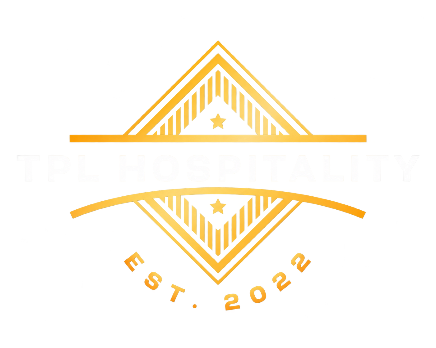 TPL Hospitality gold and white logo, established 2022